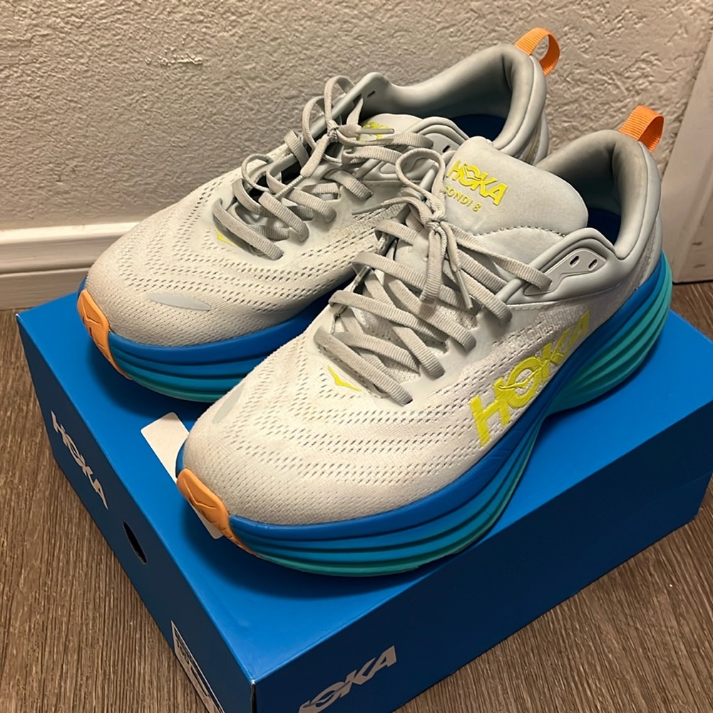 Hoka men’s bondi 8. Excellent condition. Box included. Rare color way size 10